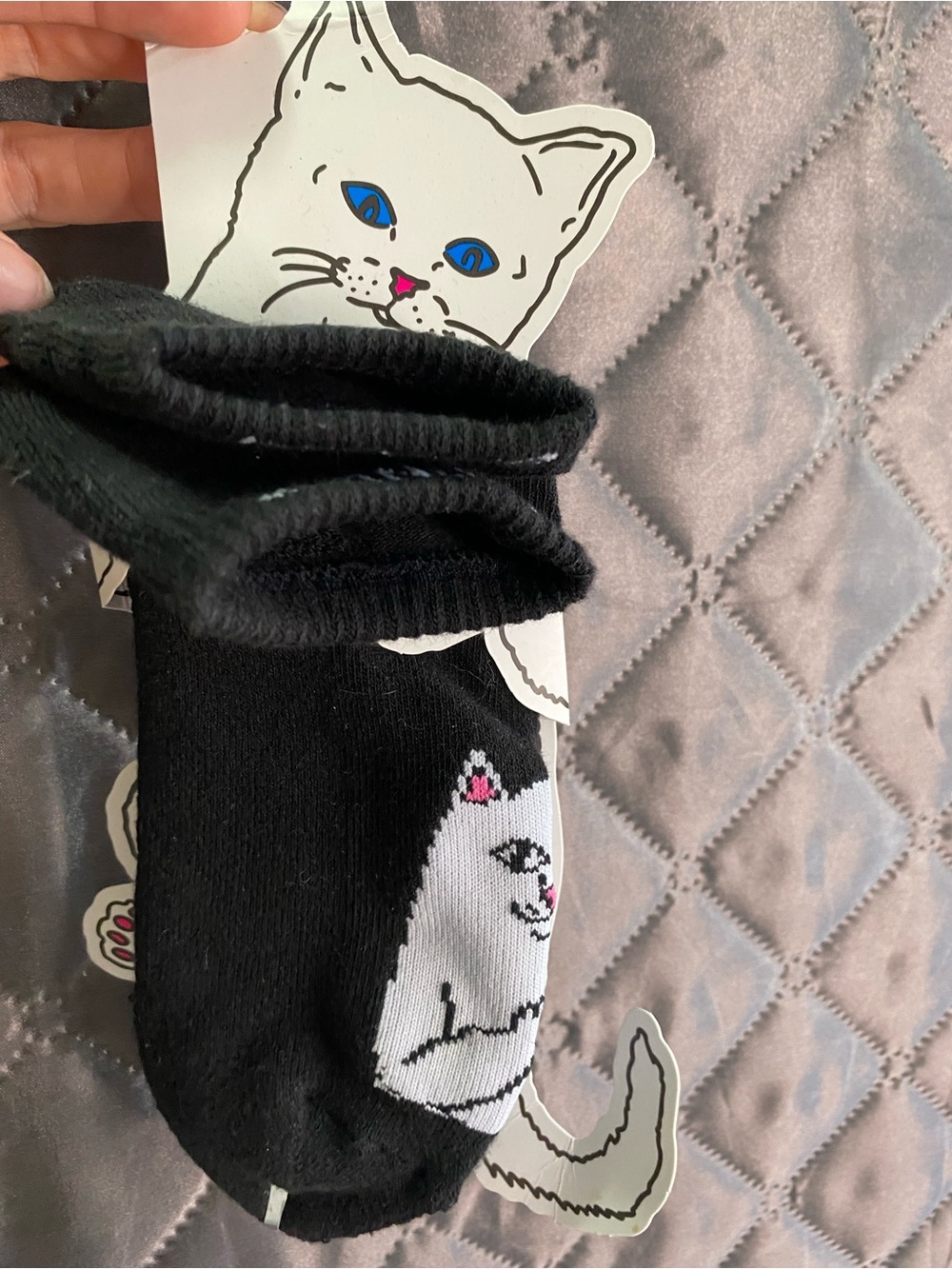 RIPNDIP Lord Nermal Ankle Socks Black NWT Cat Skate Streetwear